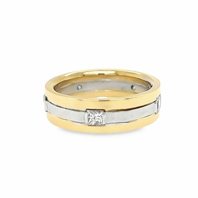 Custom 14k Two Tone Men's Diamond Wedding Ring by Paul Richter