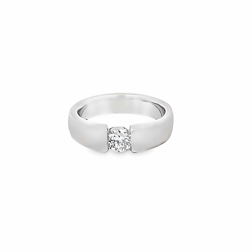 14k White Gold Old European Cut Diamond Band (0.36ct.)