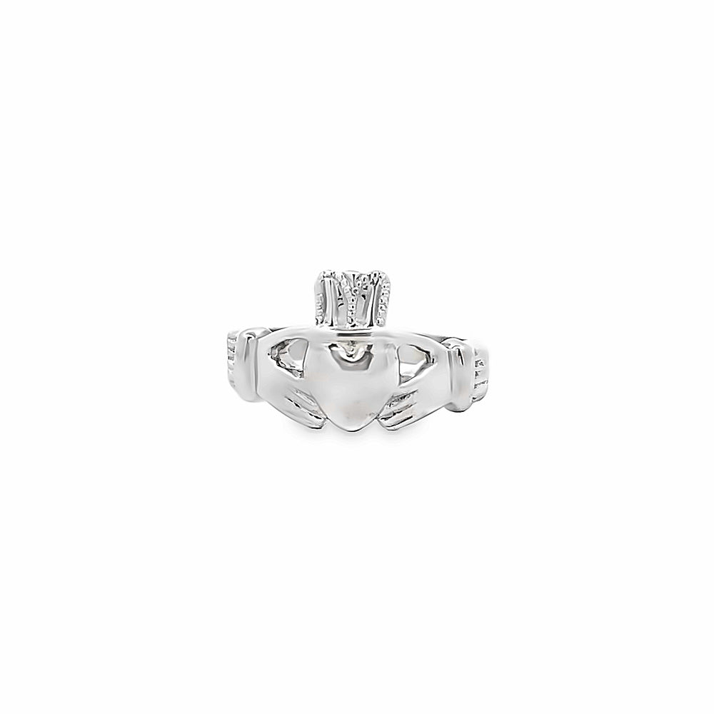 14k White Gold Ladies Claddagh Ring