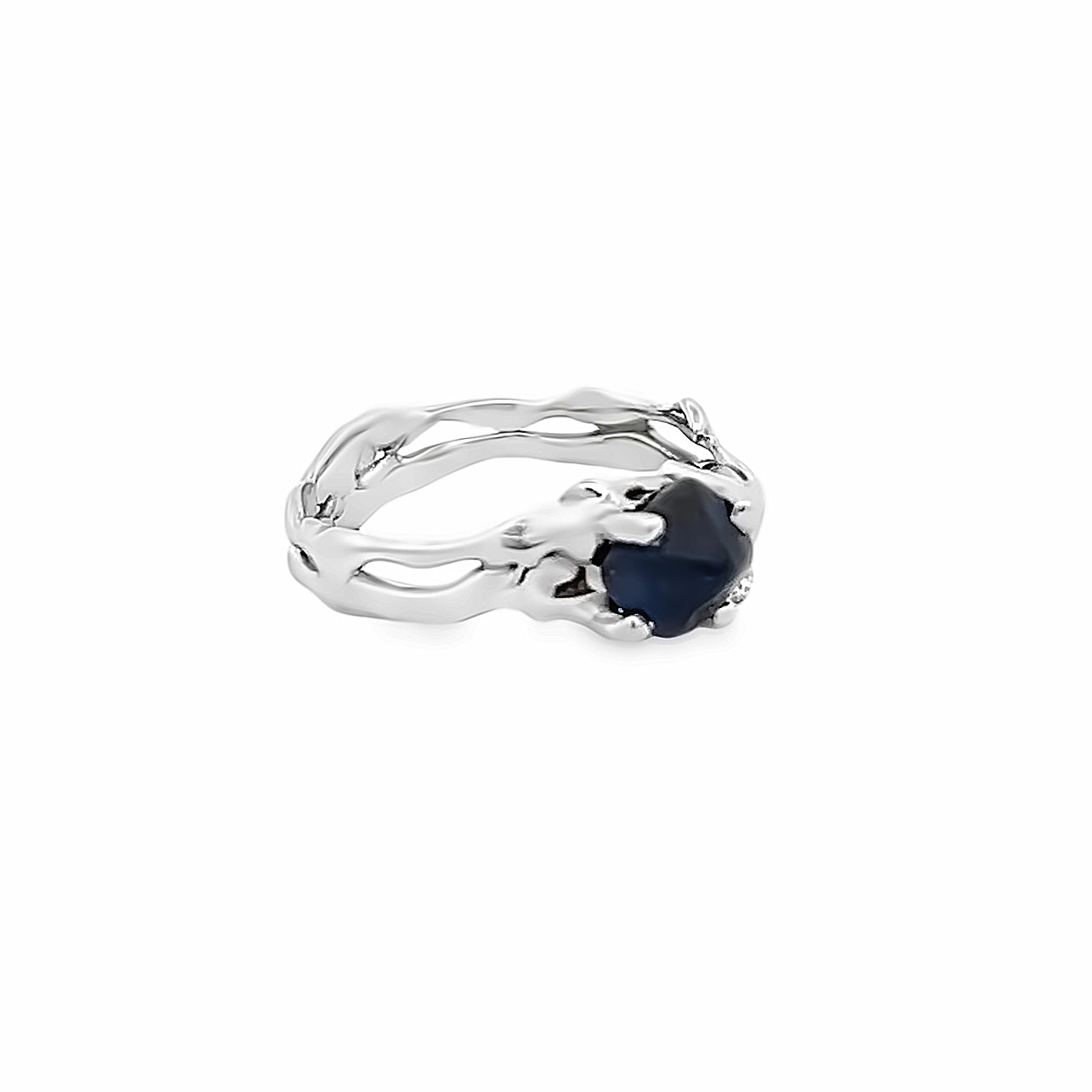 14k White Gold Sapphire Crystal and Diamond Wisteria Ring by Paul Richter (1.60ct.)