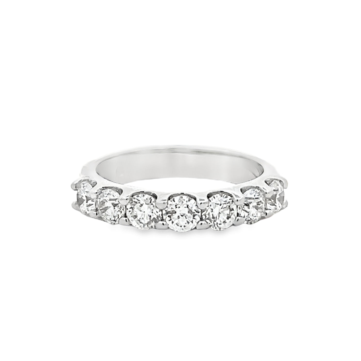 14k White Gold Round Diamond Shared Prong Anniversary Band (1.28ctw.)