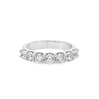 14k White Gold Round Diamond Shared Prong Anniversary Band (1.28ctw.)