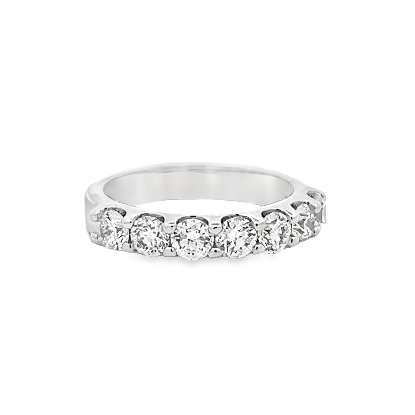 14k White Gold Round Diamond Shared Prong Anniversary Band (1.28ctw.)