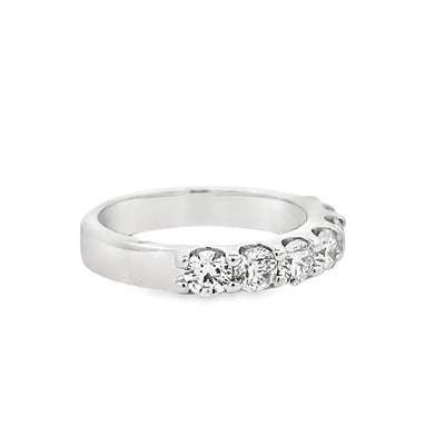 14k White Gold Round Diamond Shared Prong Anniversary Band (1.28ctw.)