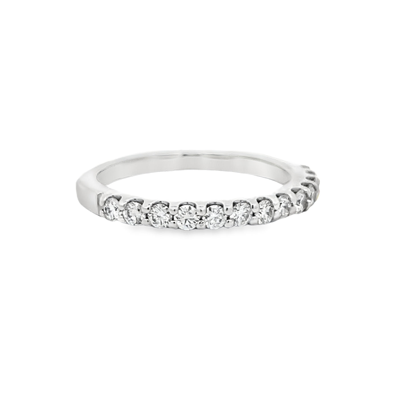 14k White Gold Round Diamond Shared Prong Anniversary Band (0.46ctw.)