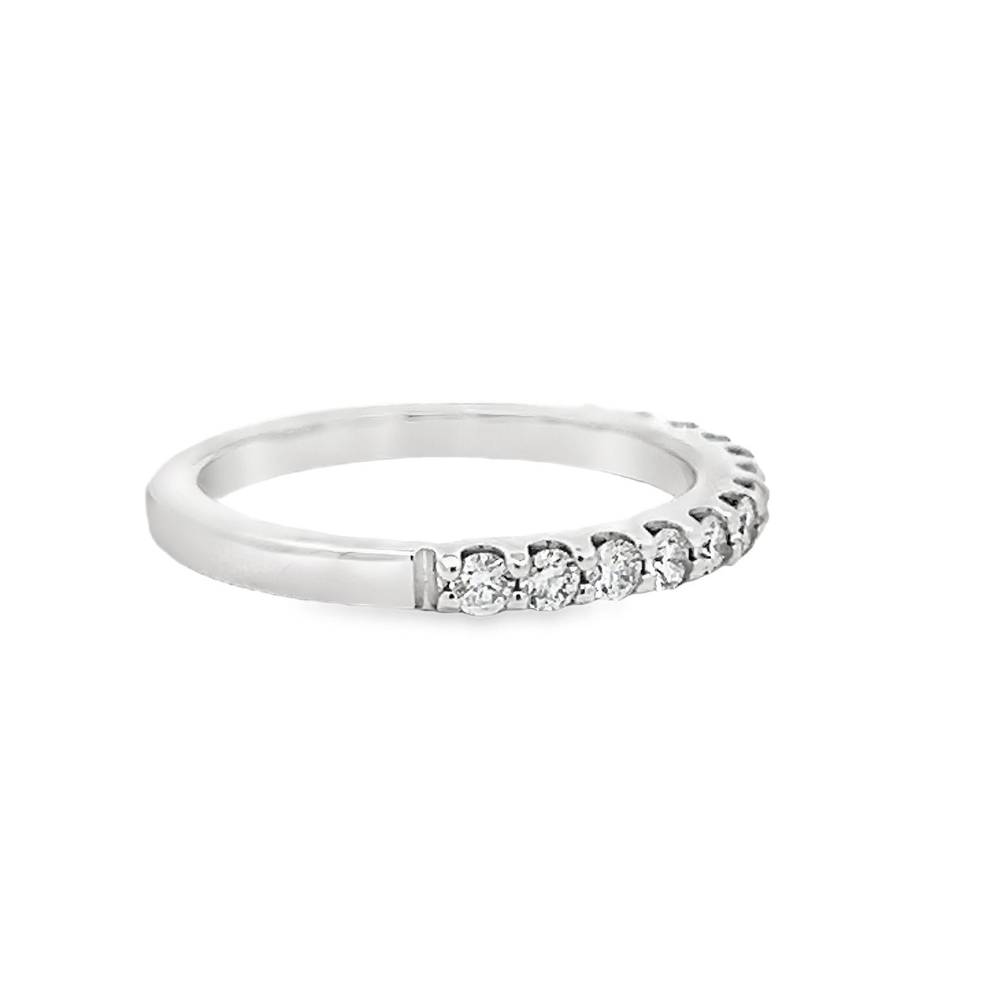 14k White Gold Round Diamond Shared Prong Anniversary Band (0.46ctw.)