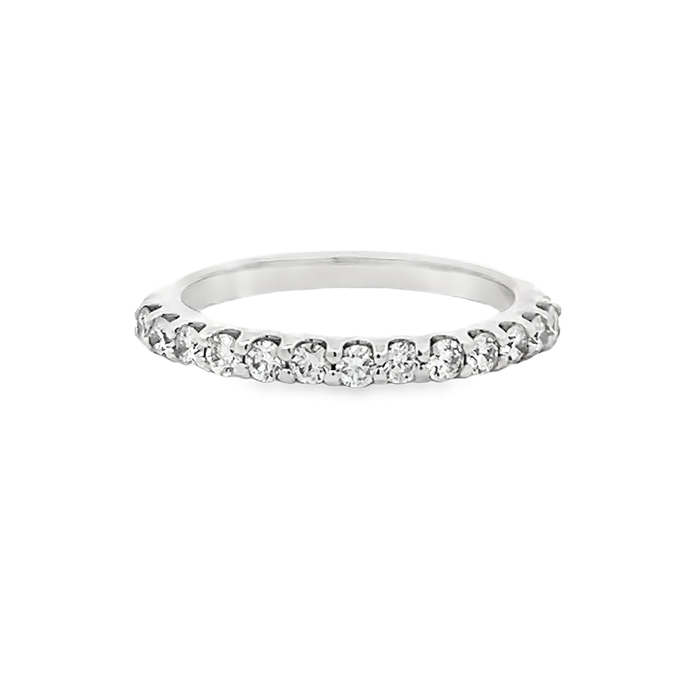 14k White Gold Round Diamond Shared Prong Anniversary Band (0.46ctw.)