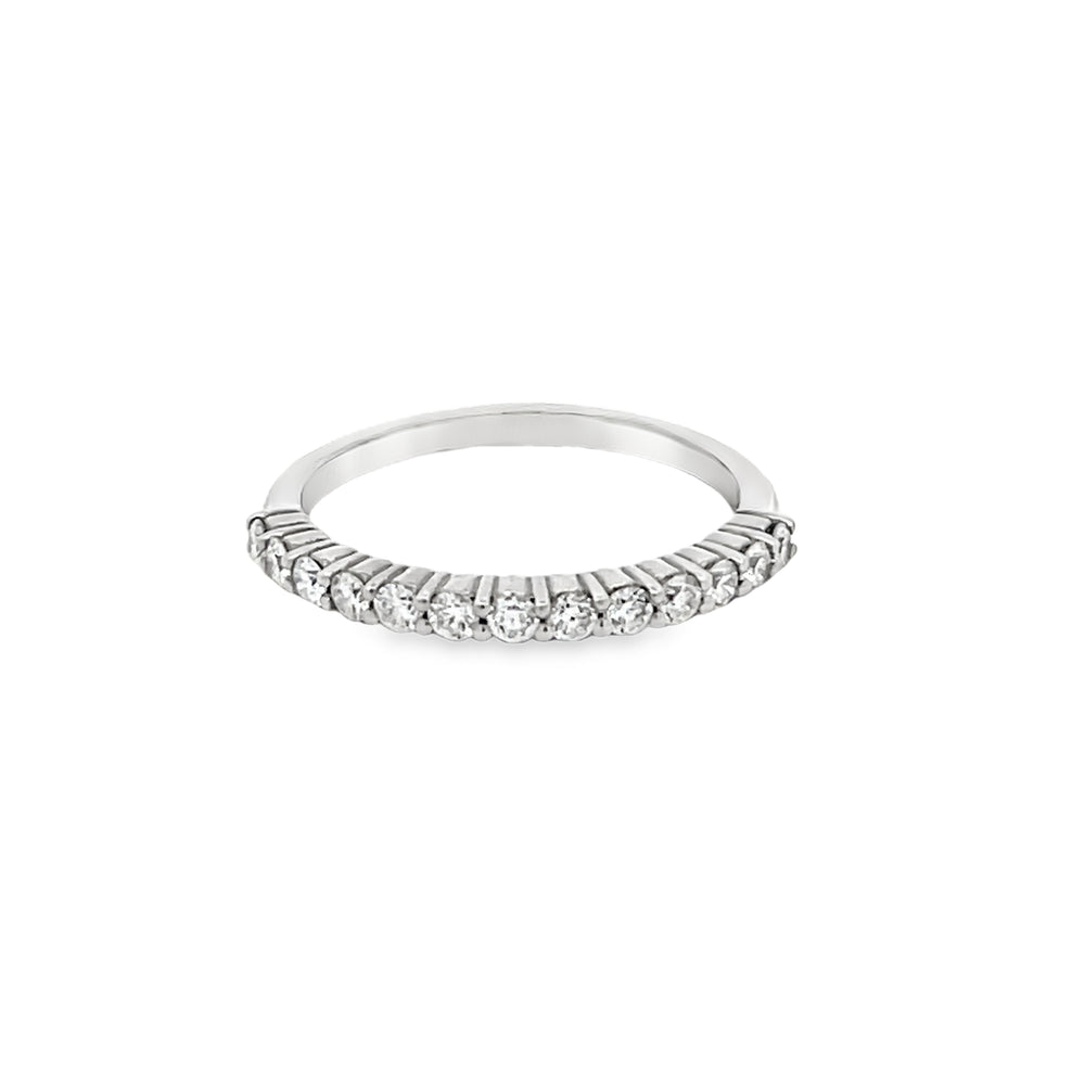 14k White Gold Round Diamond Shared Prong Anniversary Band (0.39ctw.)