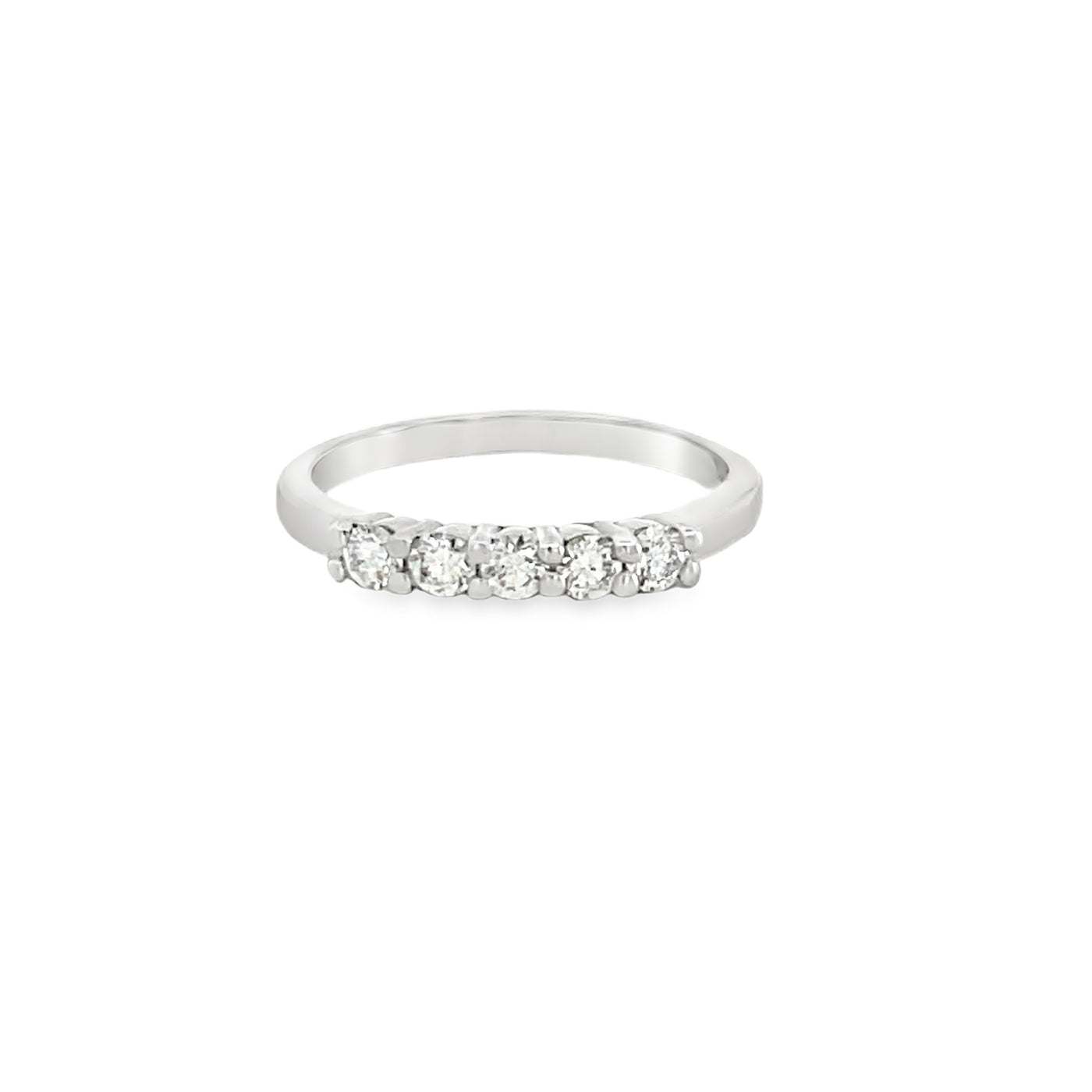 14k White Gold Round Diamond Shared Prong Diamond Anniversary Band (0.33ctw.)