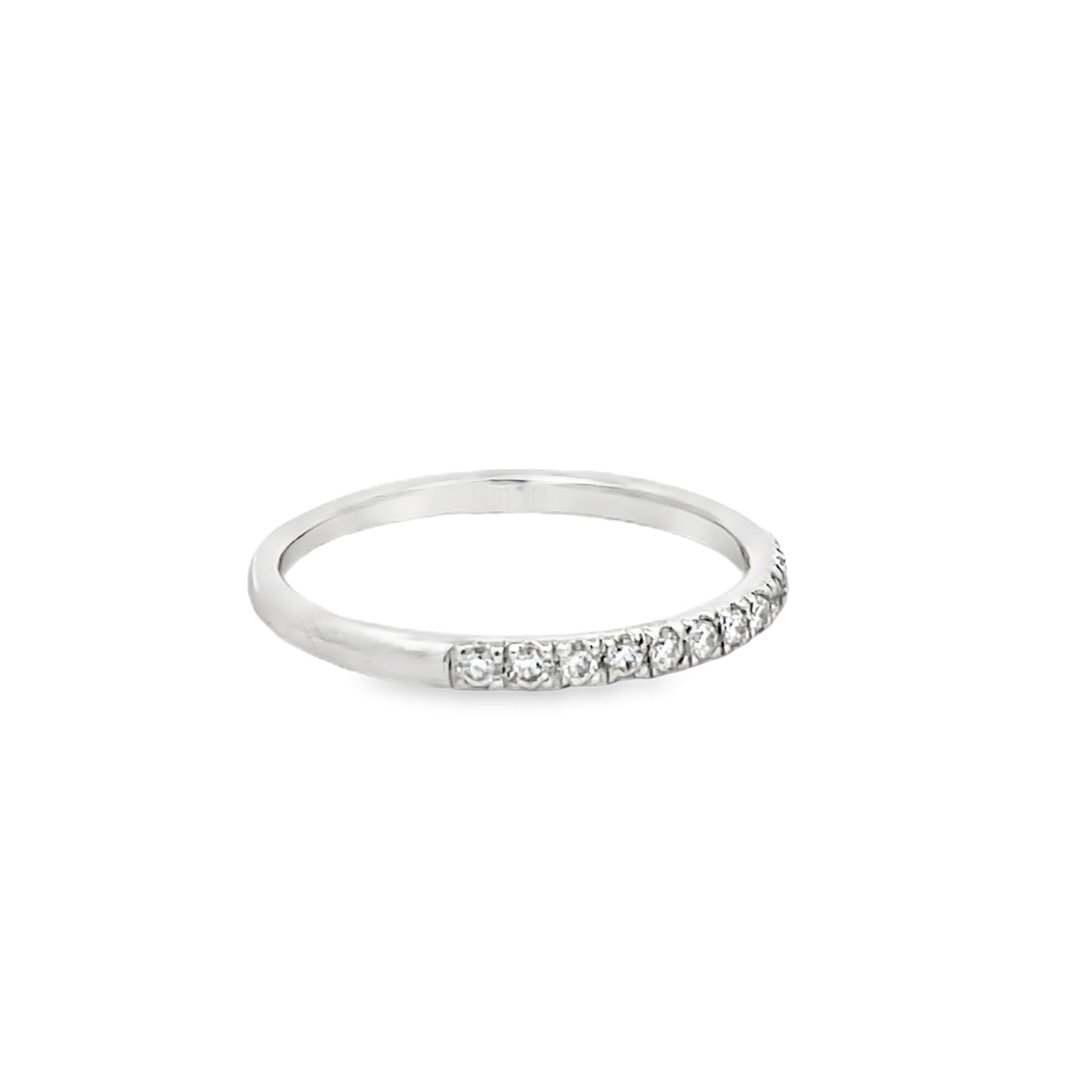 14k White Gold Round Diamond Bead Set Anniversary Band (0.21ctw.)