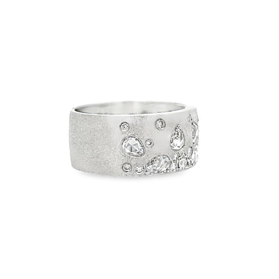 18k White Gold Fancy Cut Diamond Cigar Anniversary Band (1.23ctw.)