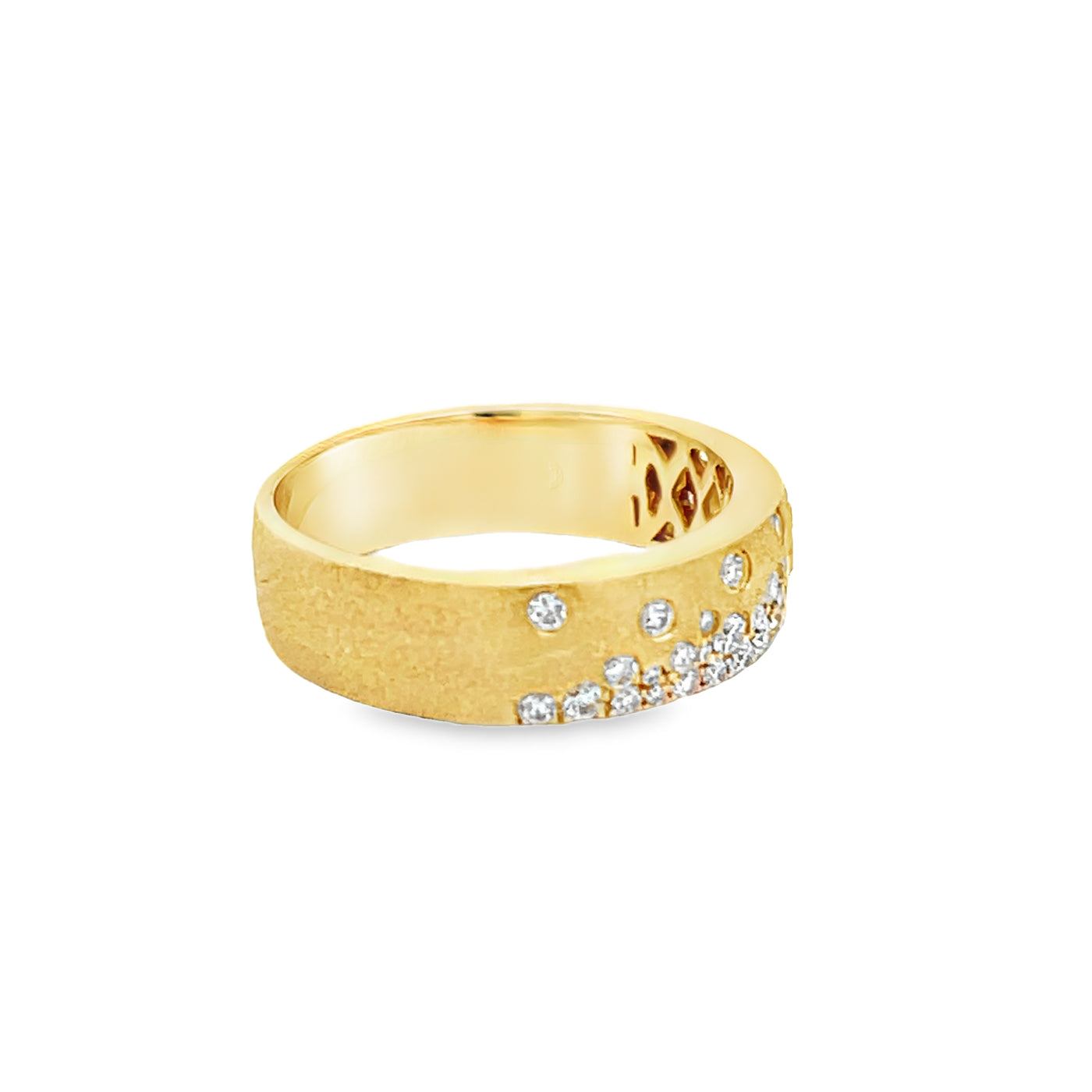 14k Yellow Gold Round Diamond Flush Set Anniversary Band (0.44ctw.)