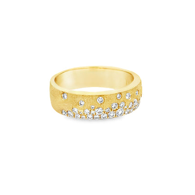 14k Yellow Gold Round Diamond Flush Set Anniversary Band (0.44ctw.)