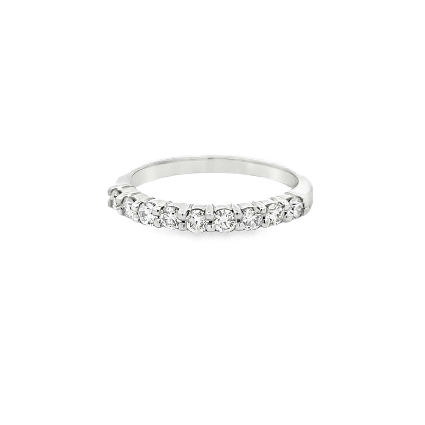 14k White Gold Round Diamond Shared Prong Anniversary Band (0.41ctw.)