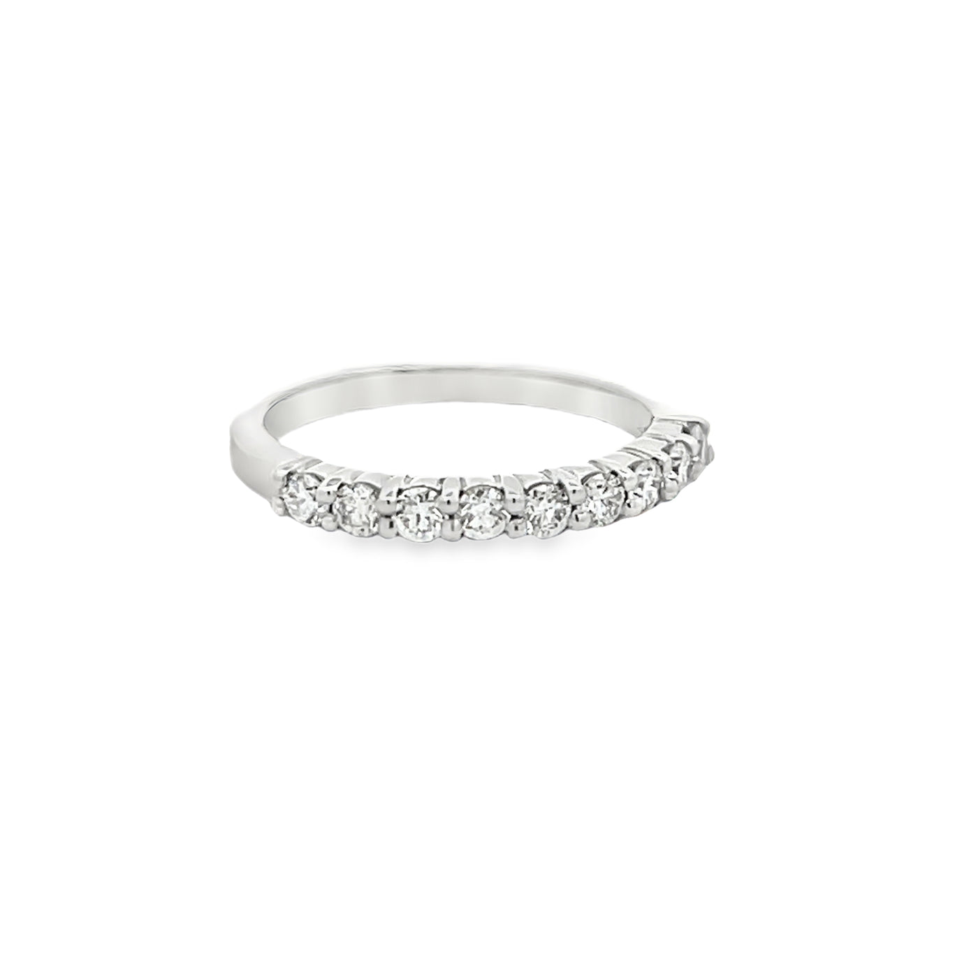 14k White Gold Round Diamond Shared Prong Anniversary Band (0.41ctw.)