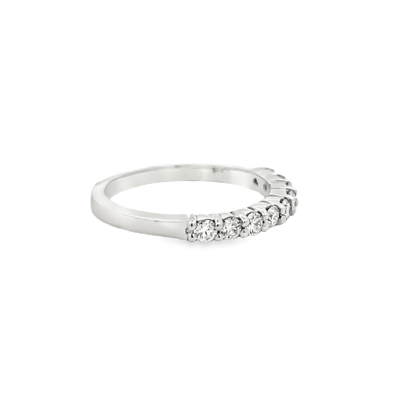 14k White Gold Round Diamond Shared Prong Anniversary Band (0.41ctw.)