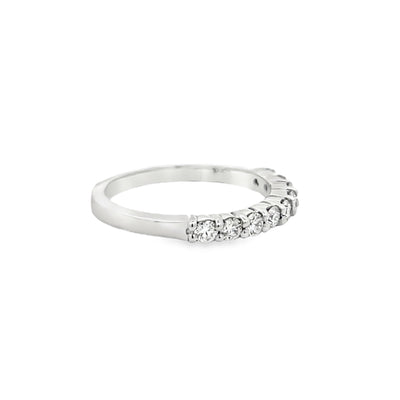 14k White Gold Round Diamond Shared Prong Anniversary Band (0.41ctw.)