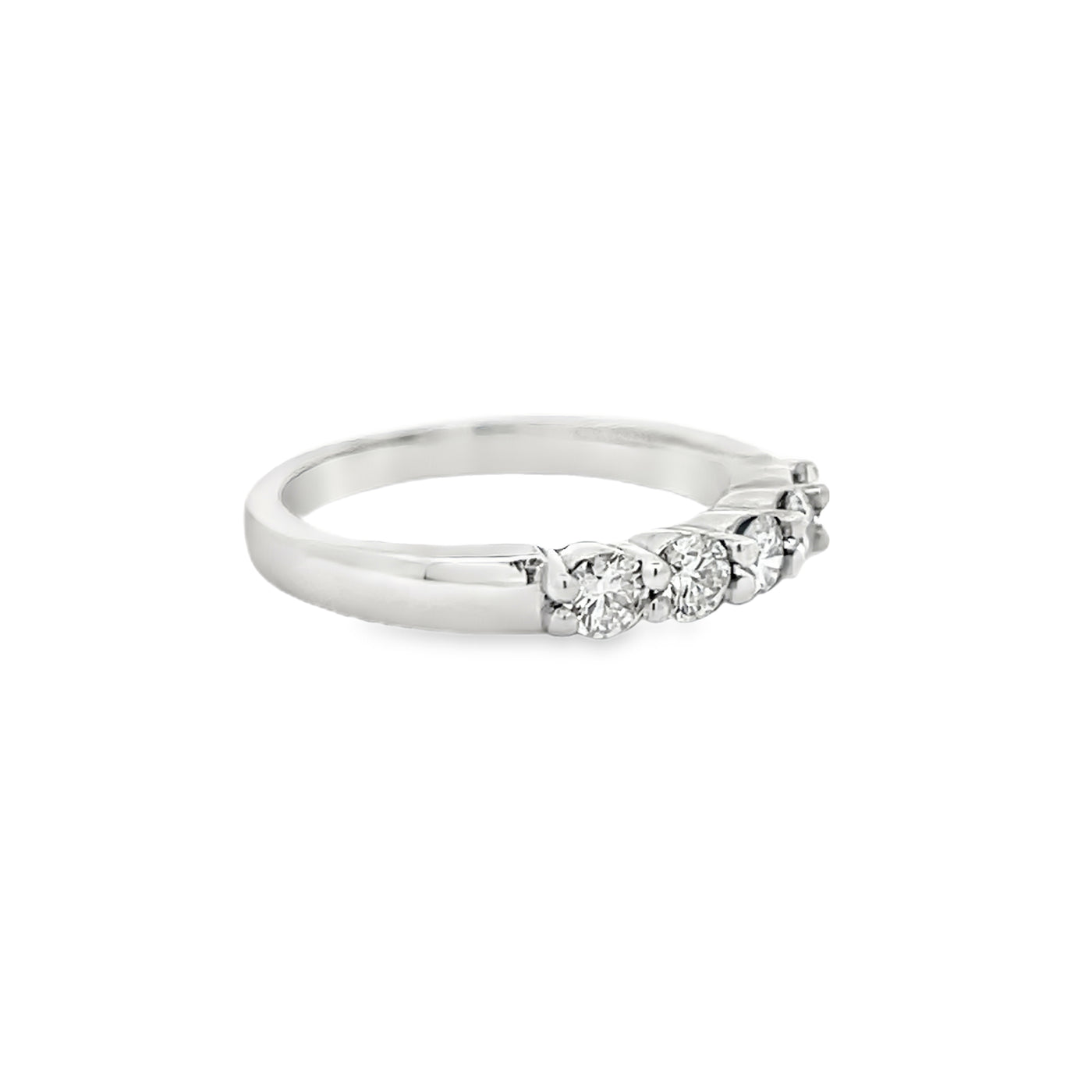 14k White Gold Round Diamond Shared Prong Anniversary Band (0.73ctw.)