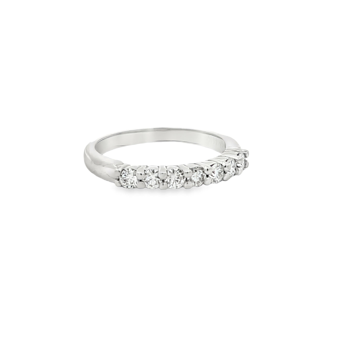 14k White Gold Round Diamond Shared Prong Anniversary Band (0.44ctw.)
