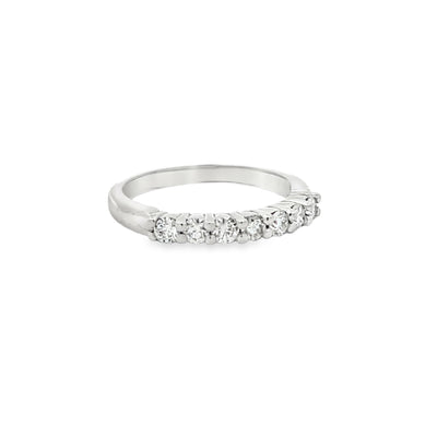 14k White Gold Round Diamond Shared Prong Anniversary Band (0.44ctw.)