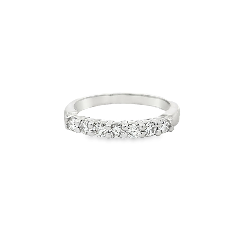 14k White Gold Round Diamond Shared Prong Anniversary Band (0.44ctw.)