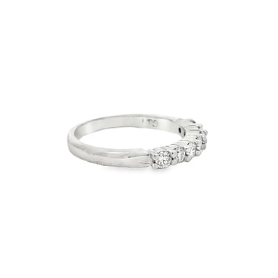 14k White Gold Round Diamond Shared Prong Anniversary Band (0.44ctw.)