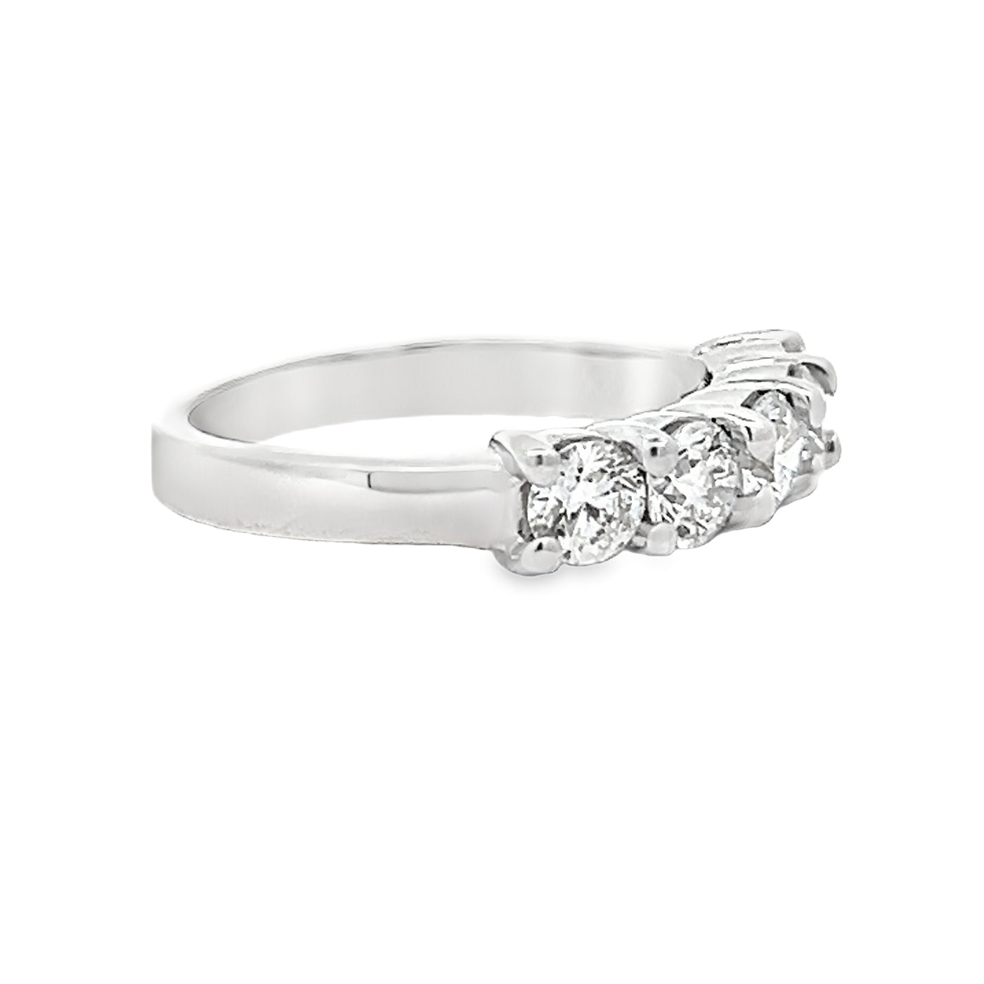 14k White Gold Round Diamond Shared Prong Anniversary Band (1.25ctw.)