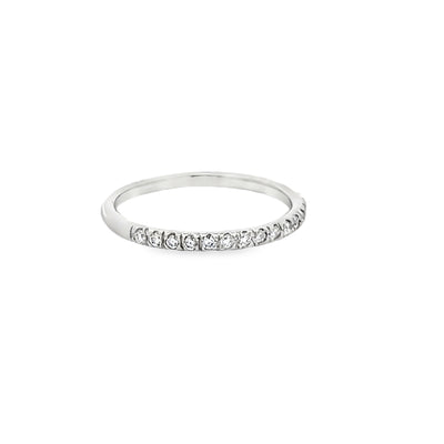 14k White Gold Round Diamond Bead Set Anniversary Band (0.17ctw.)