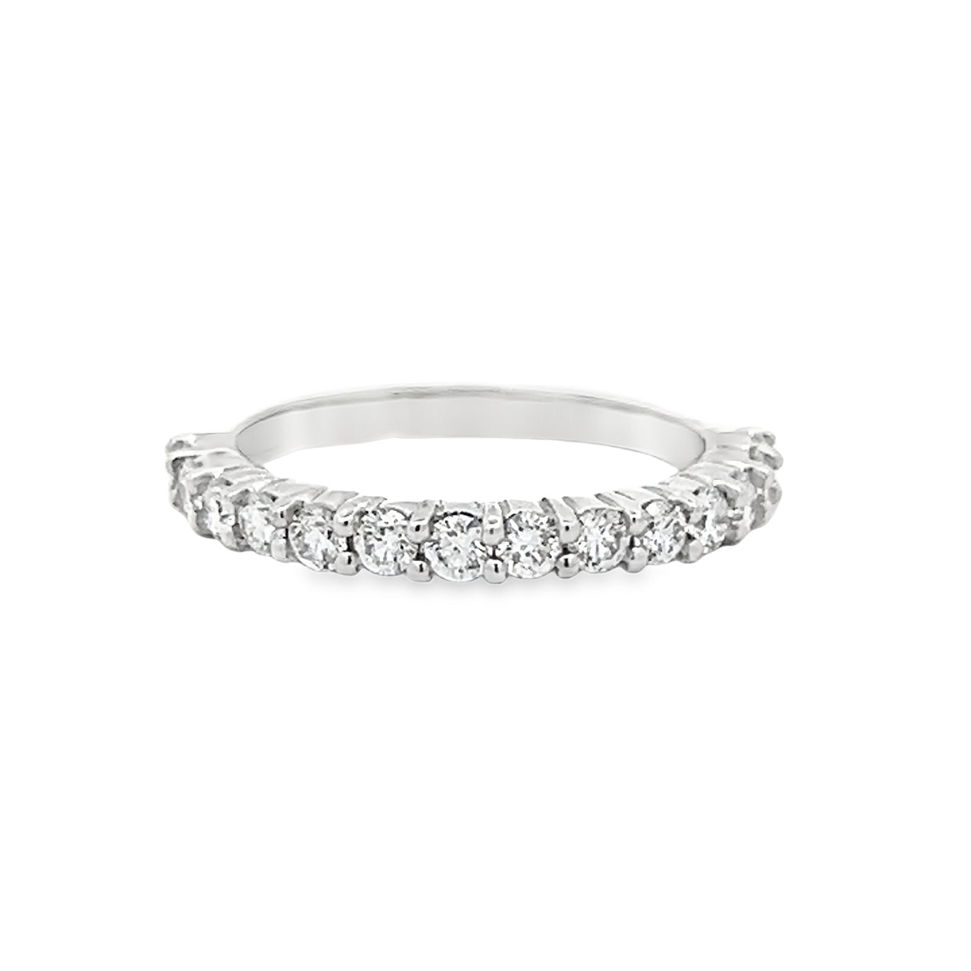 14k White Gold Round Diamond Shared Prong Anniversary Band (0.64ctw.)