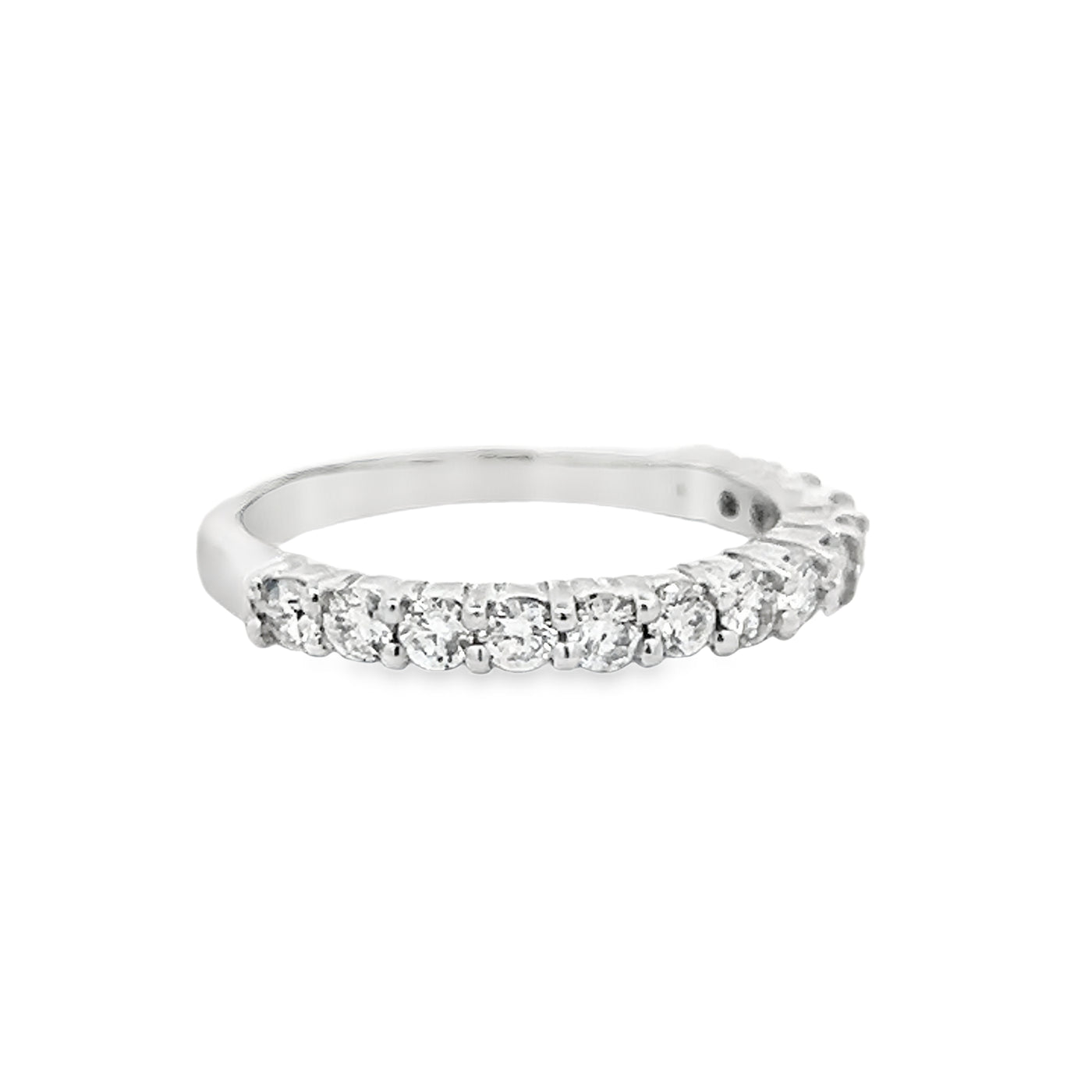 14k White Gold Round Diamond Shared Prong Anniversary Band (0.64ctw.)