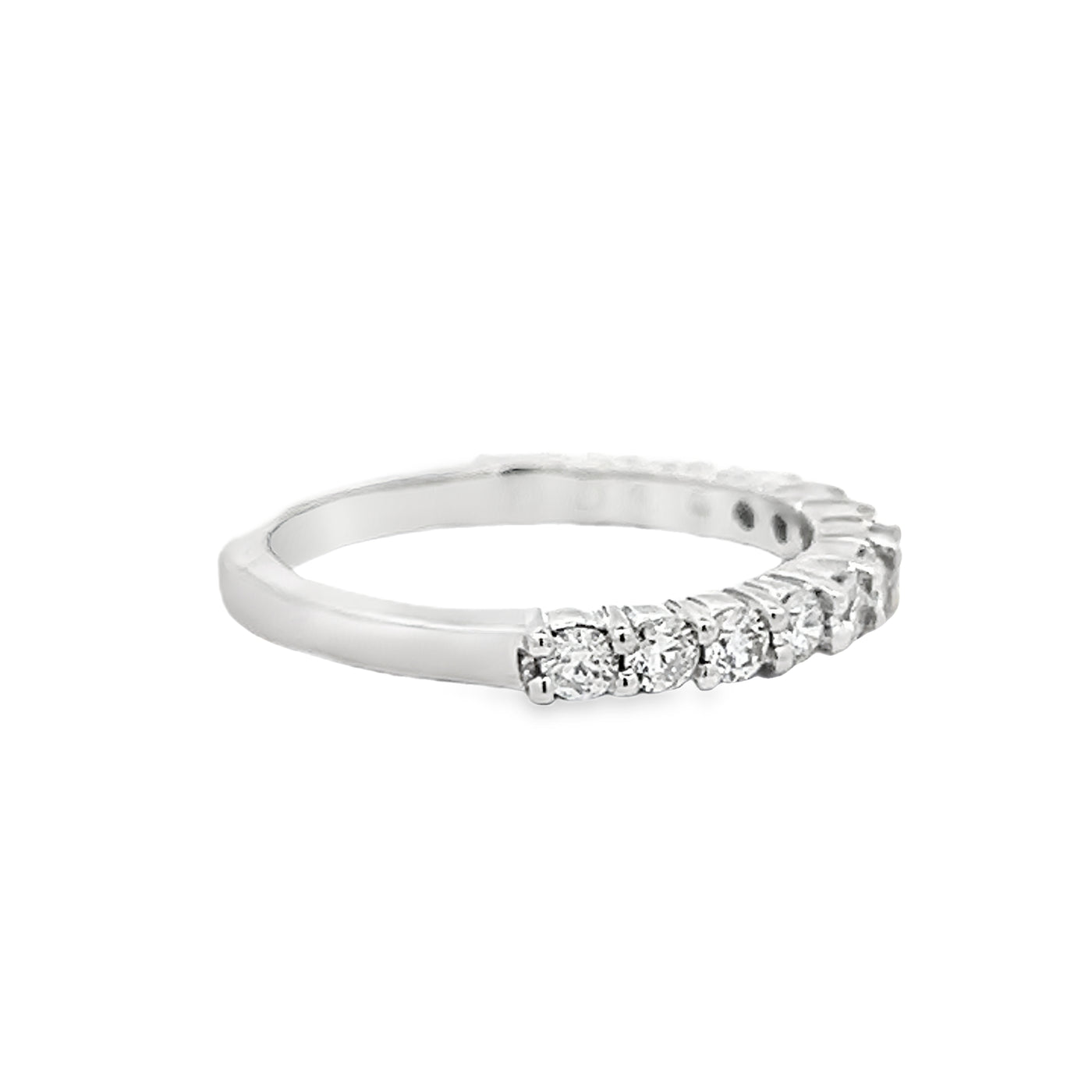 14k White Gold Round Diamond Shared Prong Anniversary Band (0.64ctw.)