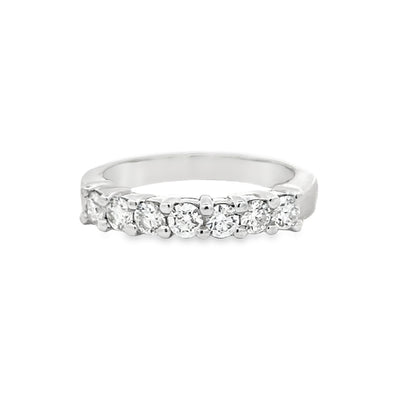 14k White Gold Round Diamond Shared Prong Anniversary Band (0.63ctw.)