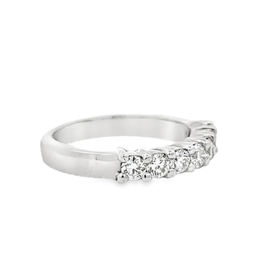 14k White Gold Round Diamond Shared Prong Anniversary Band (0.63ctw.)