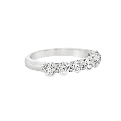 14k White Gold Round Diamond Shared Prong Anniversary Band (1.07ctw.)