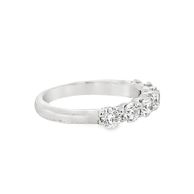 14k White Gold Round Diamond Shared Prong Anniversary Band (1.07ctw.)