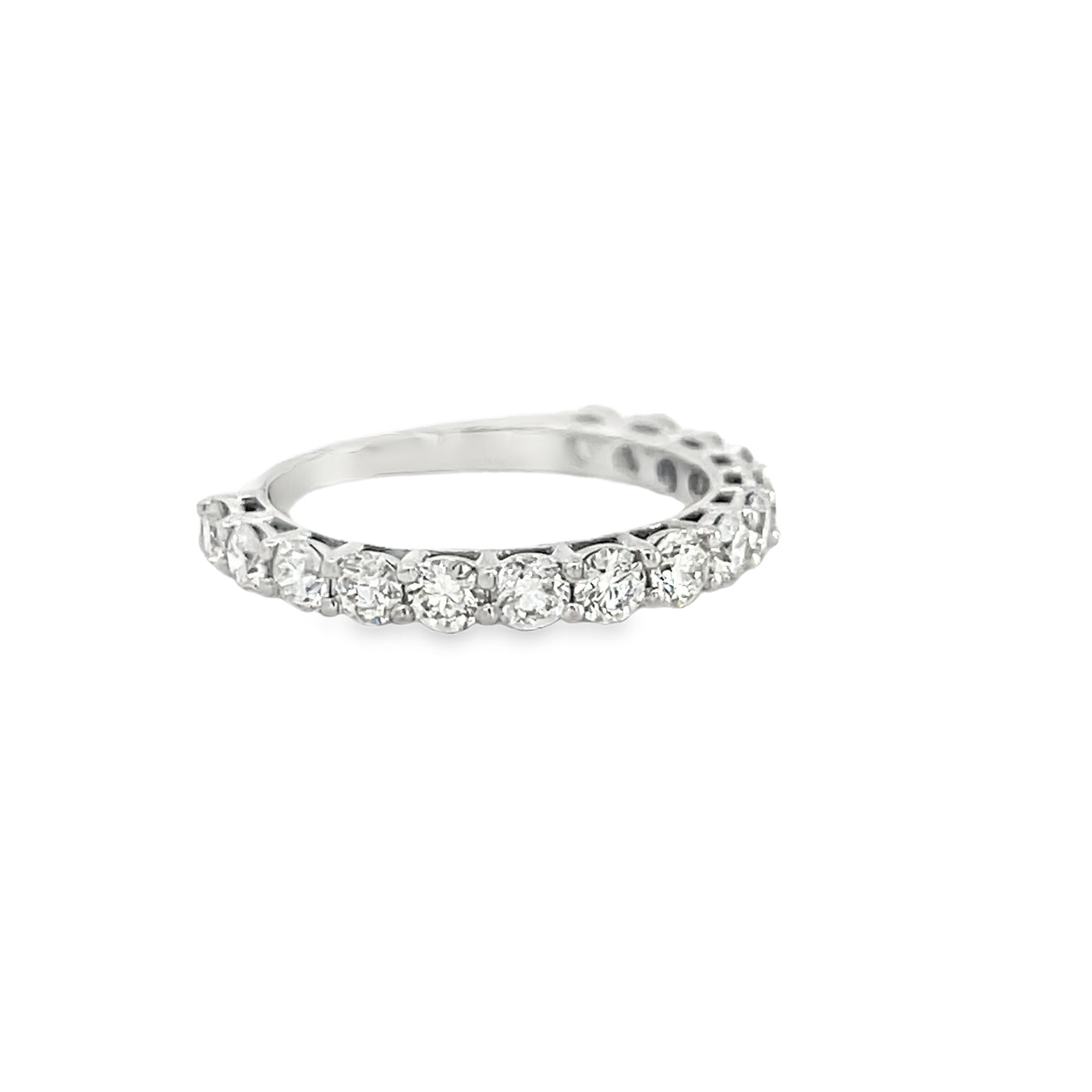 14k White Gold Round Diamond Shared Prong Anniversary Band (1.35ctw.)