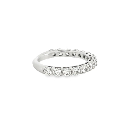 14k White Gold Round Diamond Shared Prong Anniversary Band (1.35ctw.)