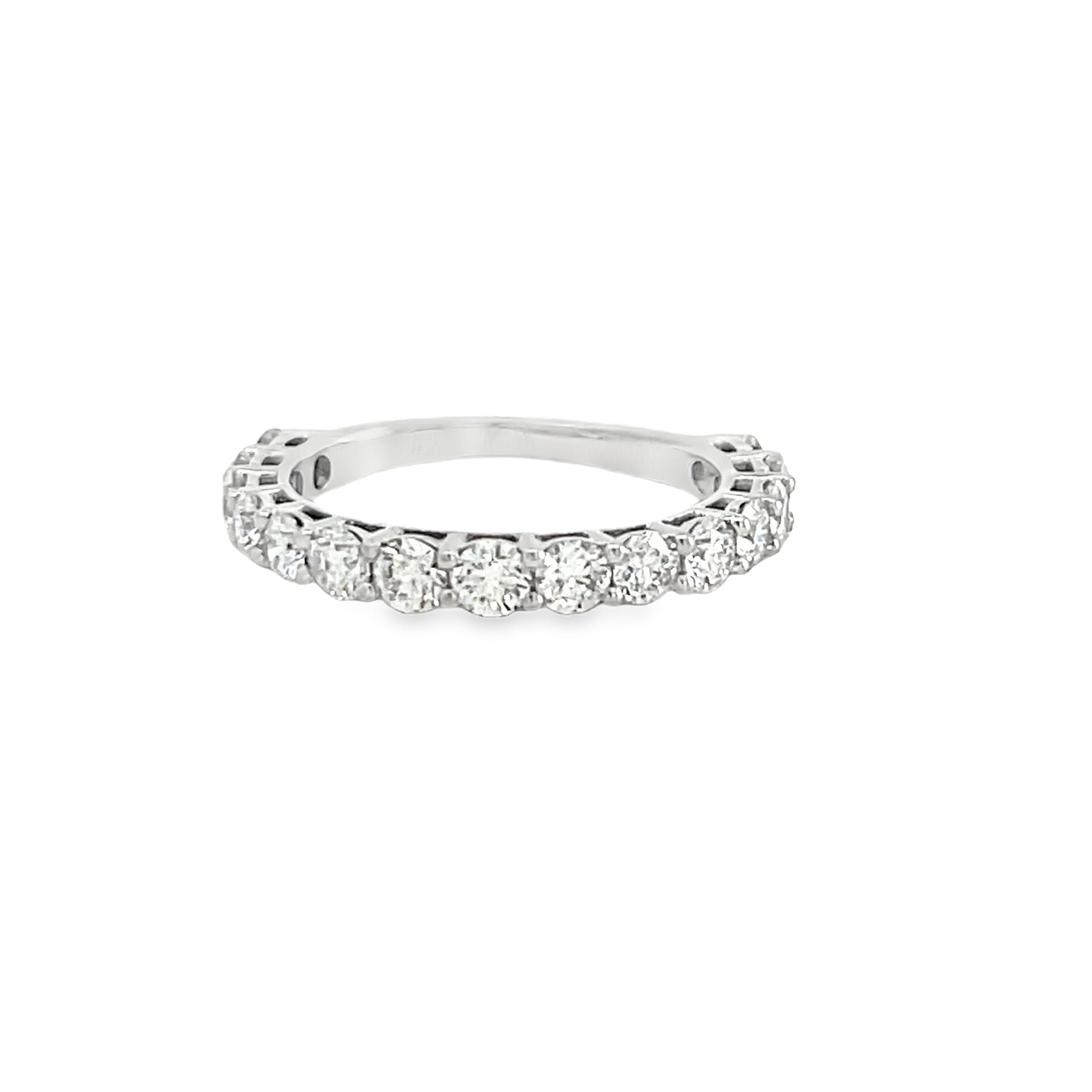 14k White Gold Round Diamond Shared Prong Anniversary Band (1.35ctw.)