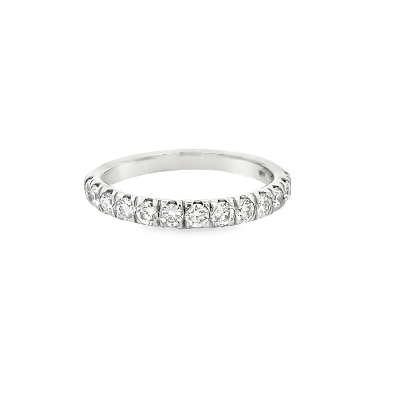 14k White Gold Round Diamond Shared Prong Anniversary Band (0.65ctw.)