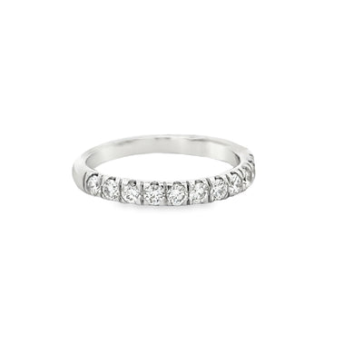 14k White Gold Round Diamond Shared Prong Anniversary Band (0.65ctw.)