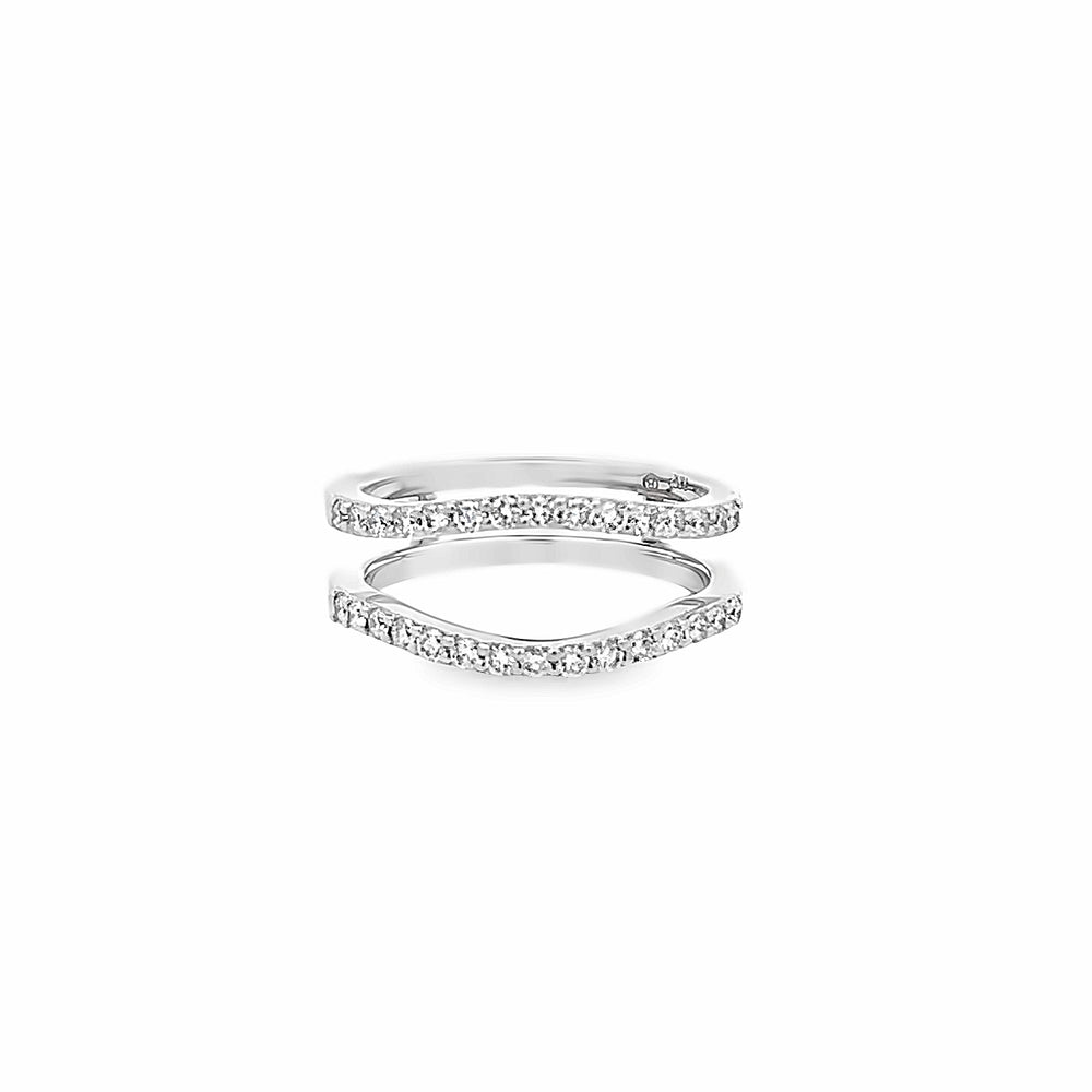 14k White Gold Round Diamond Insert Wedding Band (0.48ctw.)