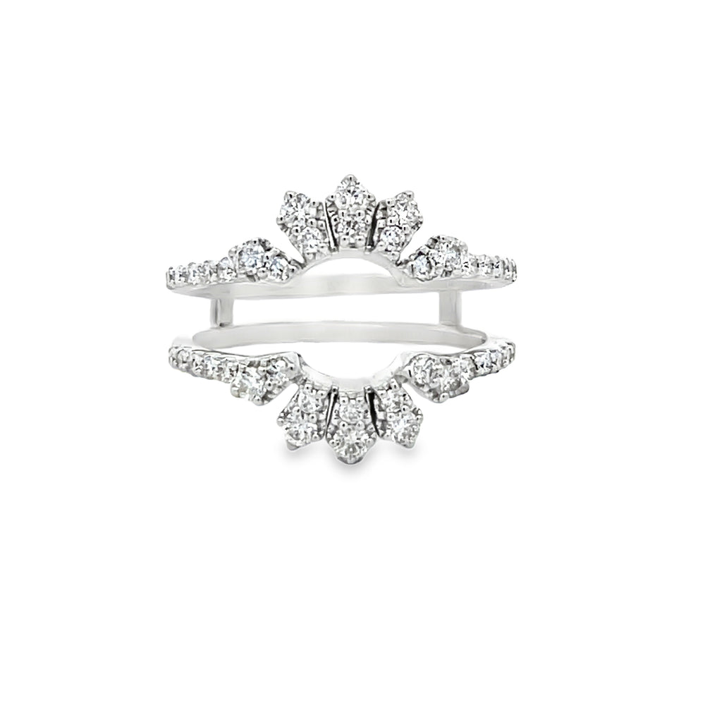 14k White Gold Round Diamond Insert Wedding Band (0.88ctw.)
