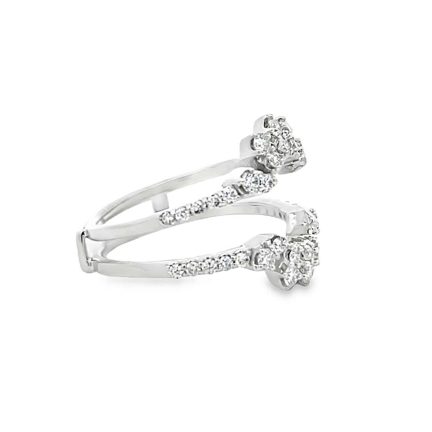 14k White Gold Round Diamond Insert Wedding Band (0.88ctw.)