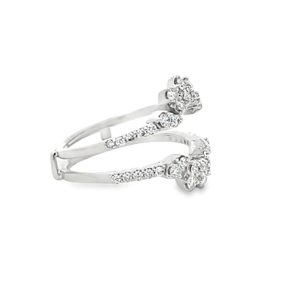 14k White Gold Round Diamond Insert Wedding Band (0.88ctw.)