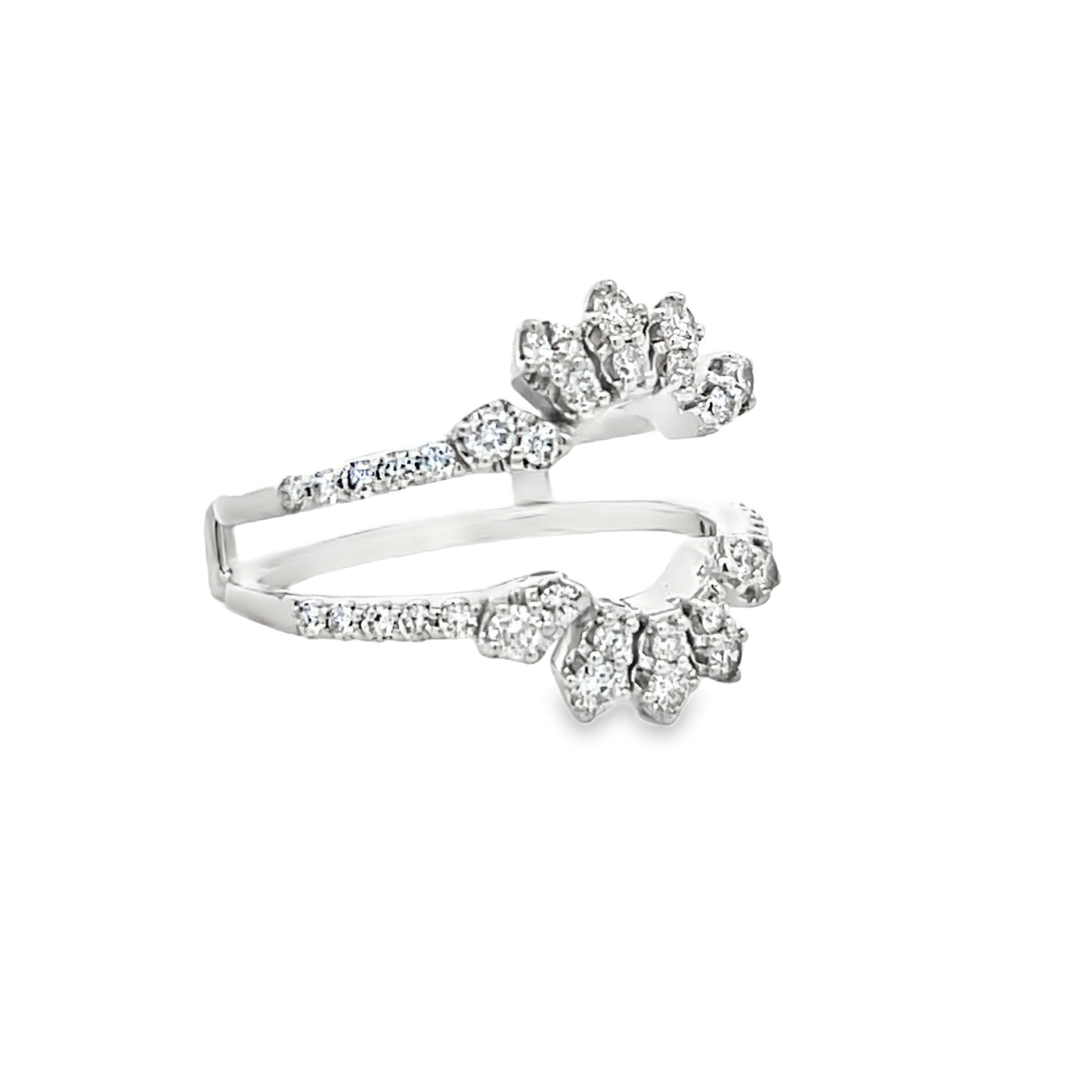 14k White Gold Round Diamond Insert Wedding Band (0.88ctw.)