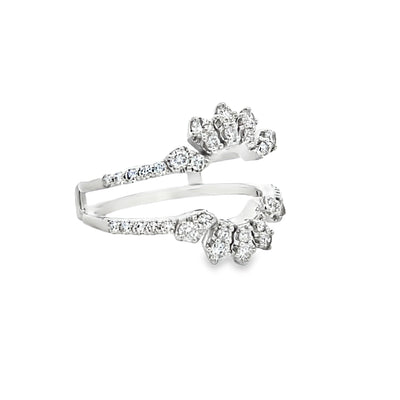 14k White Gold Round Diamond Insert Wedding Band (0.88ctw.)