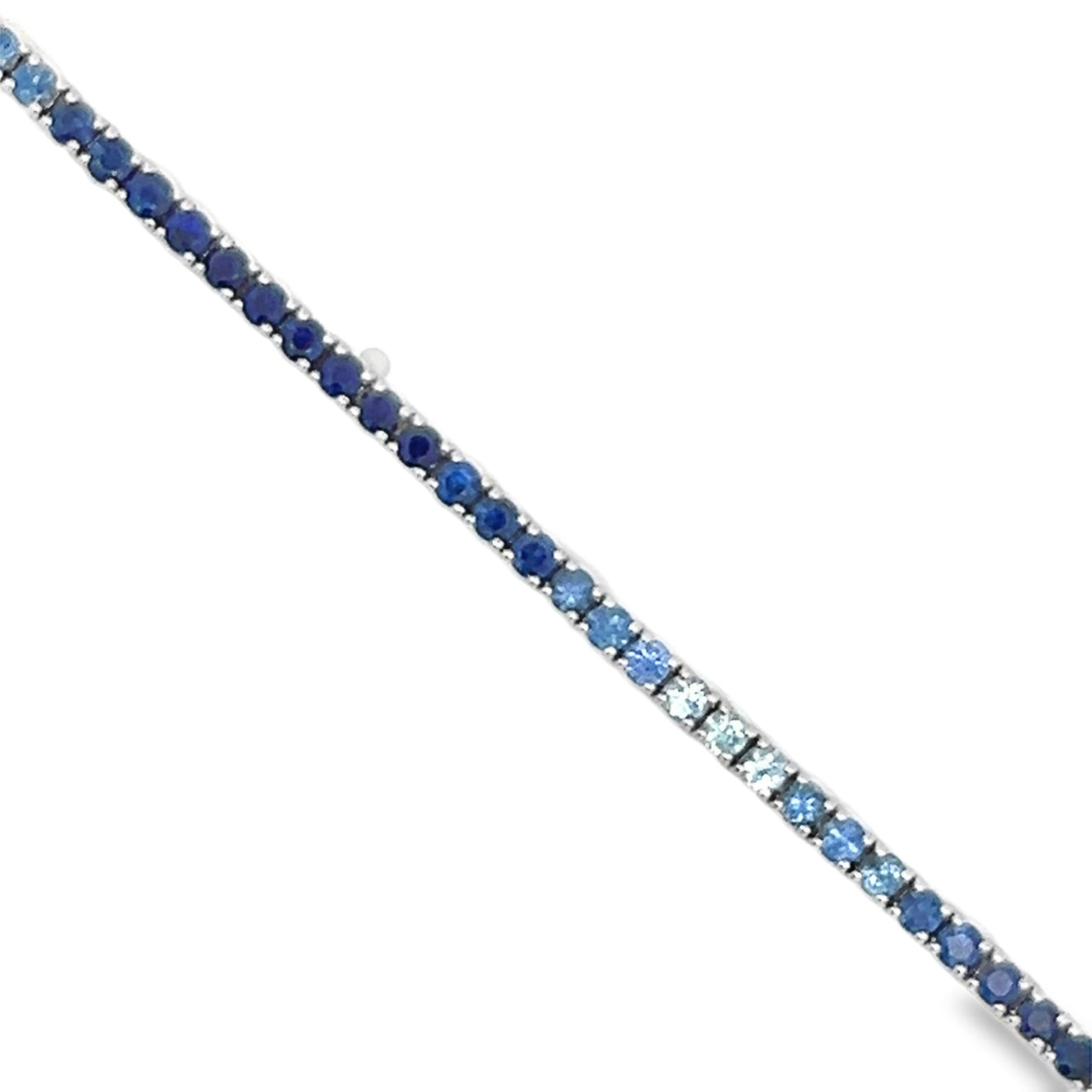 14k White Gold Round Sapphire Ombre Line Bracelet (4.80ctw.)