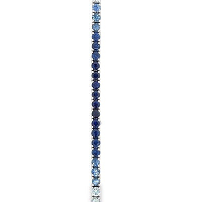 14k White Gold Round Sapphire Ombre Line Bracelet (4.80ctw.)