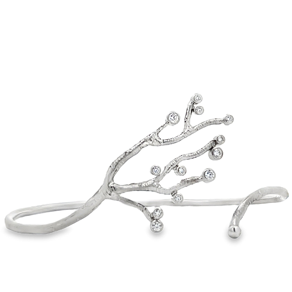 14k White Gold Diamond Bezel Set Branches Bracelet by Paul Richter (0.35ctw.)