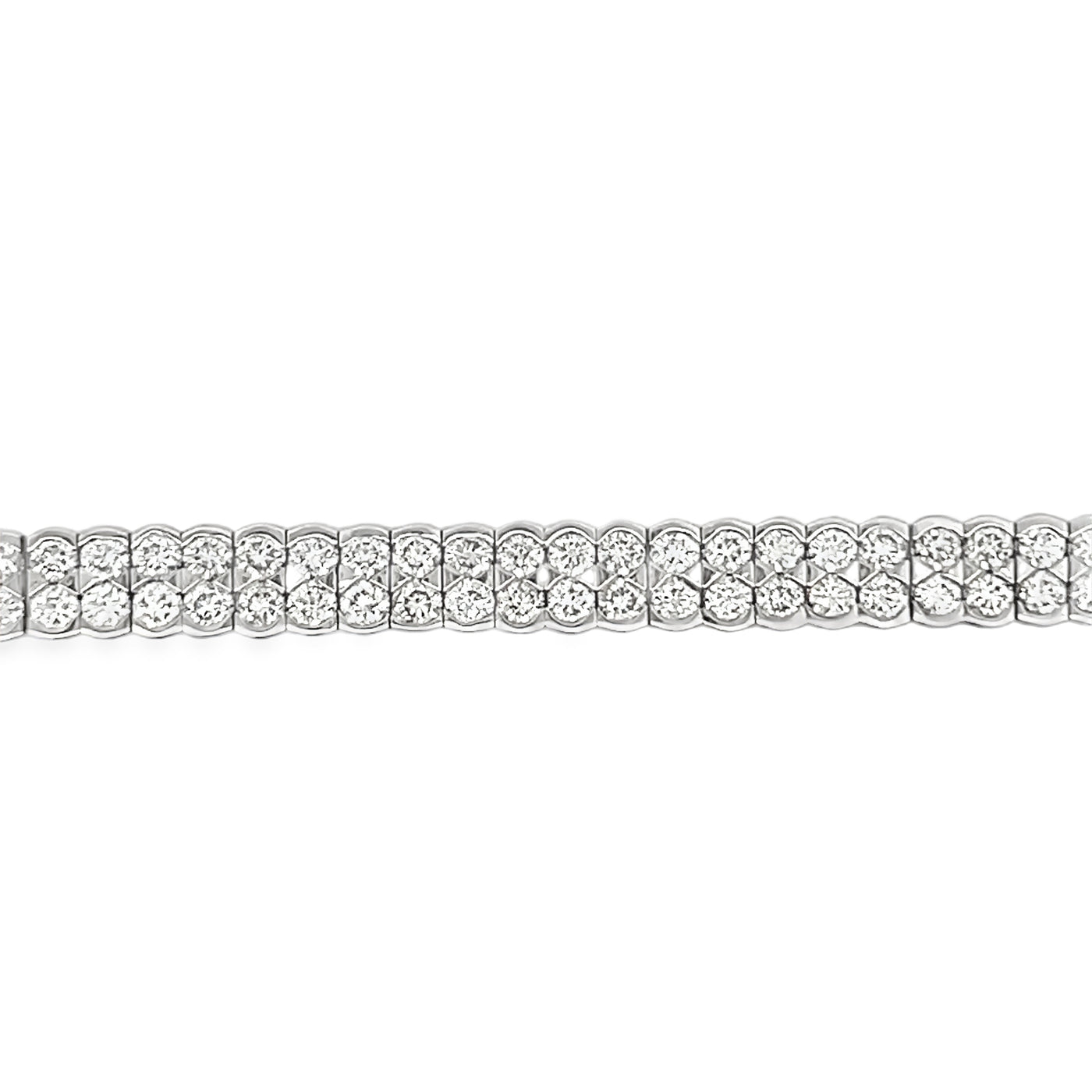 14k White Gold Round Diamond Bezel Set Tennis Bracelet (10.16ctw.)